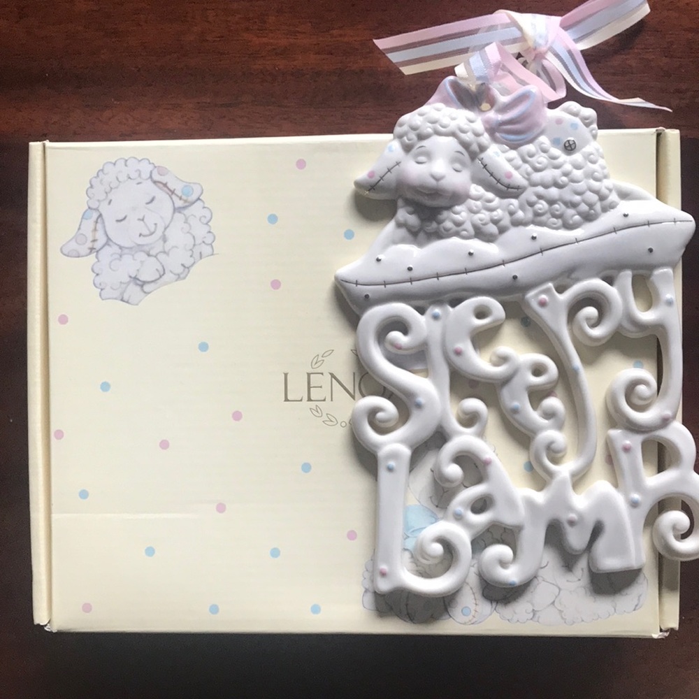 LENOX Lazy Lambs Sleepy Time Plaque NIB